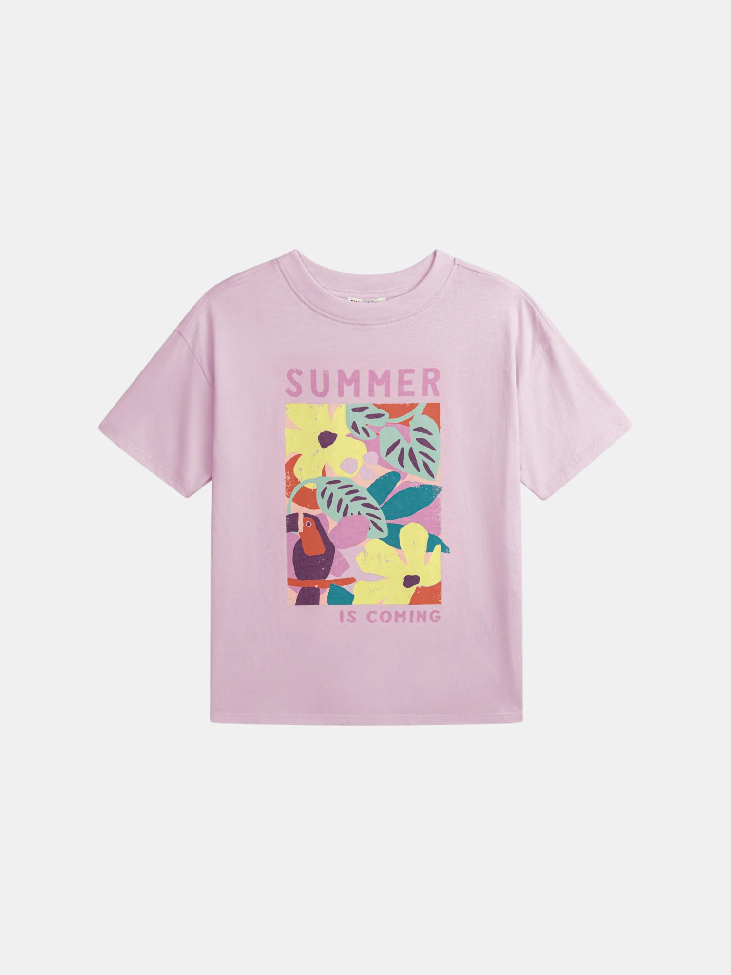 T-shirt oversize rose animation florale pour fille