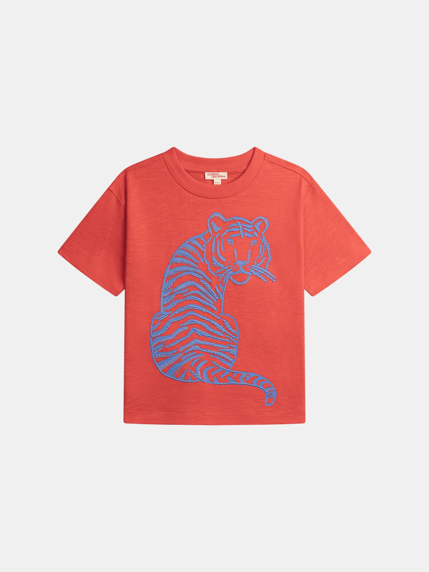 T-shirt rouge animation tigre pour garçon