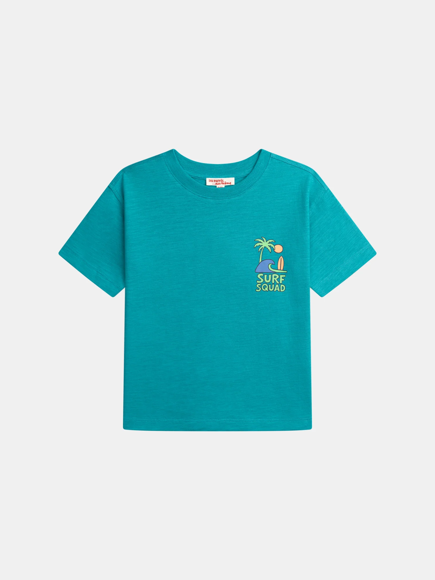 T-shirt turquoise à animation surf pour garçon
