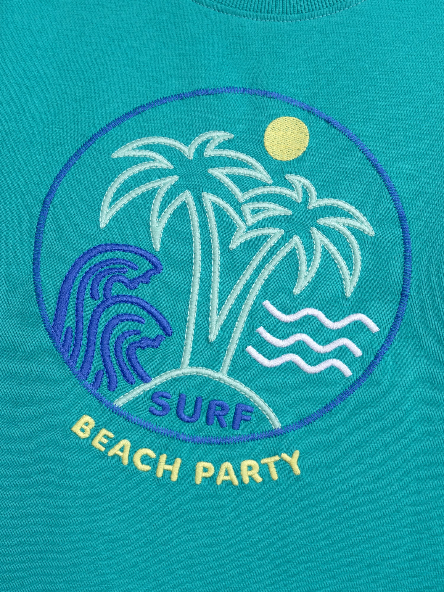 T-shirt bleu turquoise animation plage pour garçon - Image 5