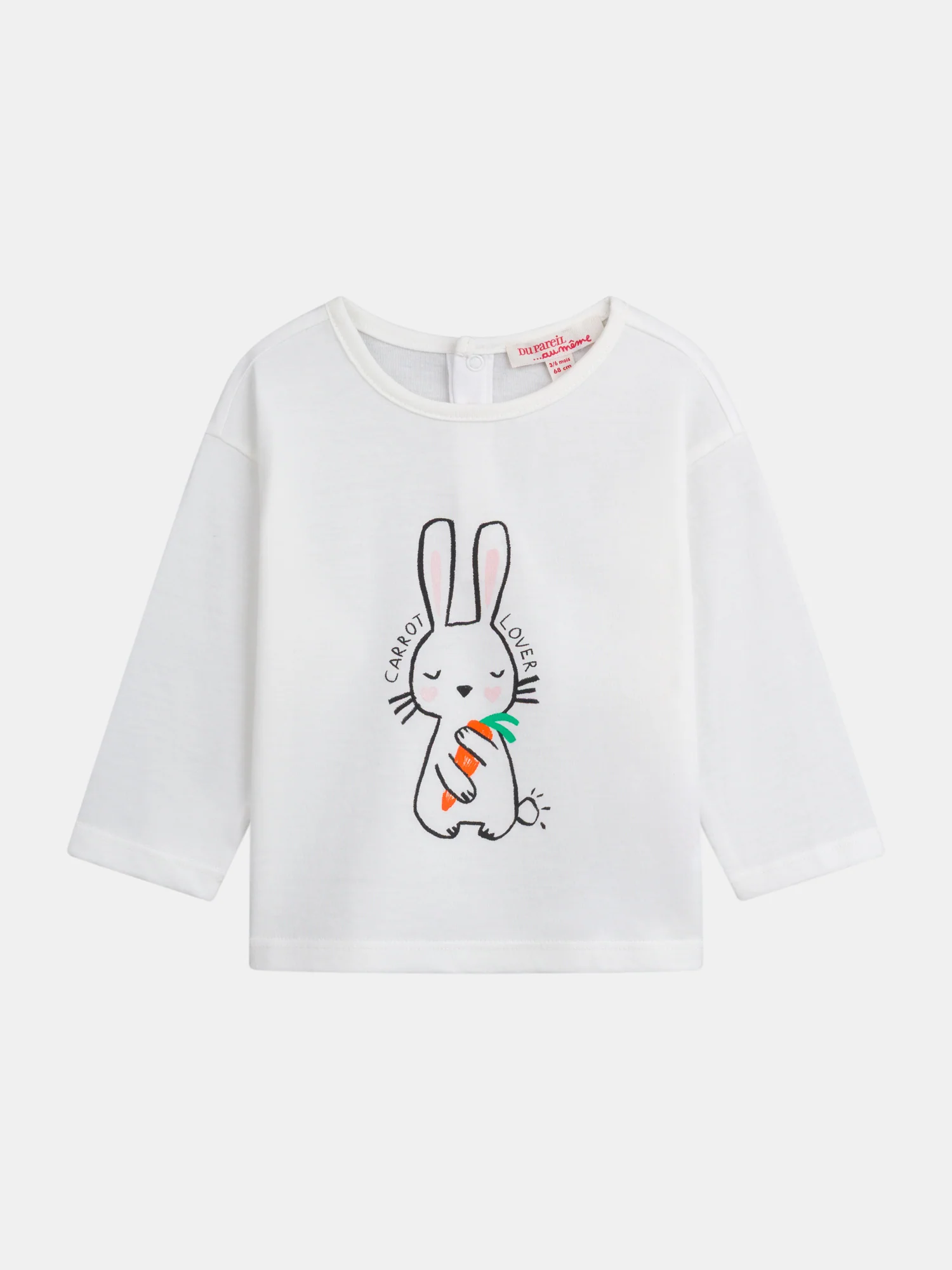 Tee-shirt écru "Carrot Lover" pour bébé fille