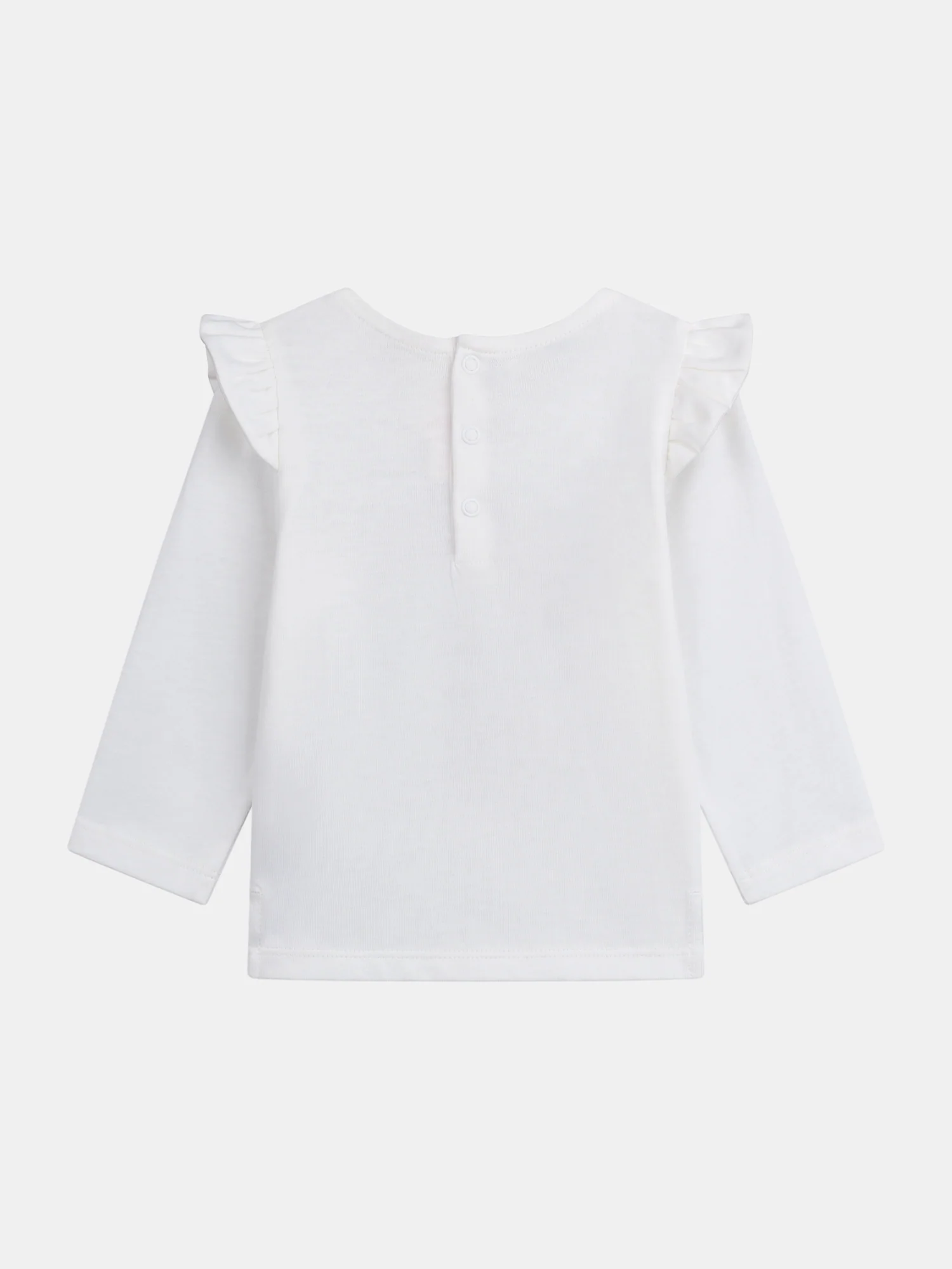 Tee-shirt écru à volants "Lapin à trottinette" pour bébé fille - Image 3
