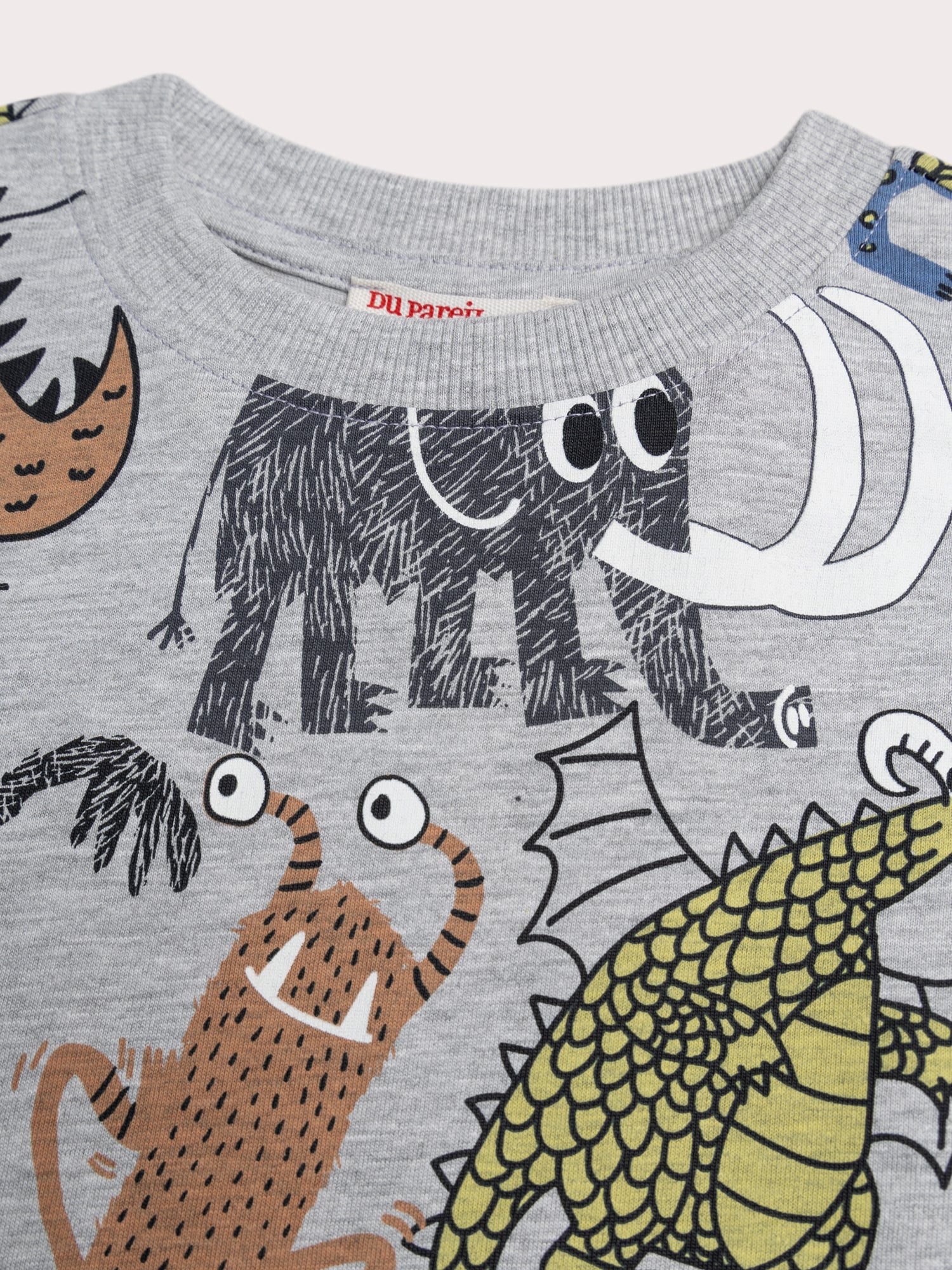 T-shirt gris chiné imprimé animaux et monstres - Image 2
