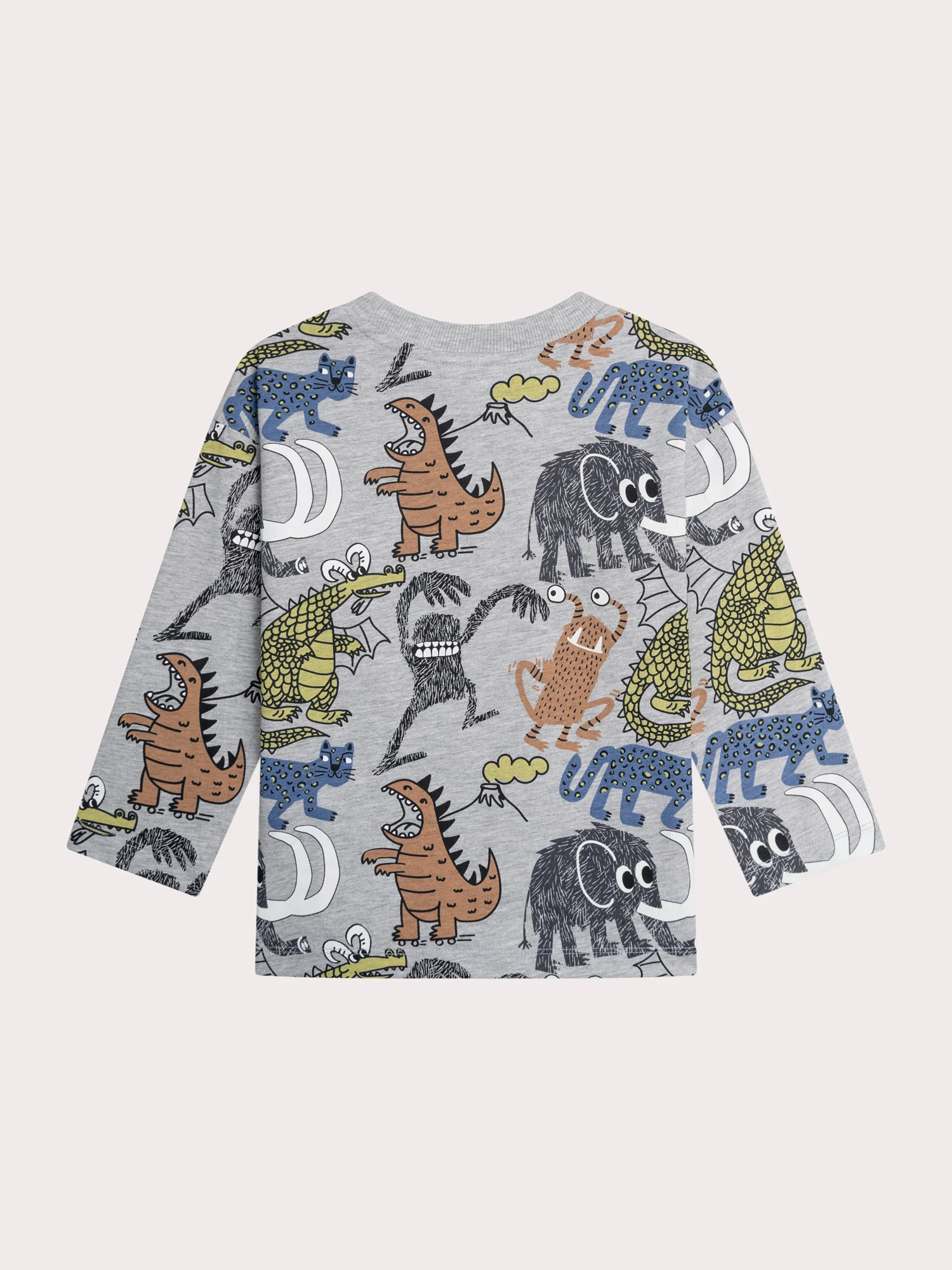 T-shirt gris chiné imprimé animaux et monstres - Image 3