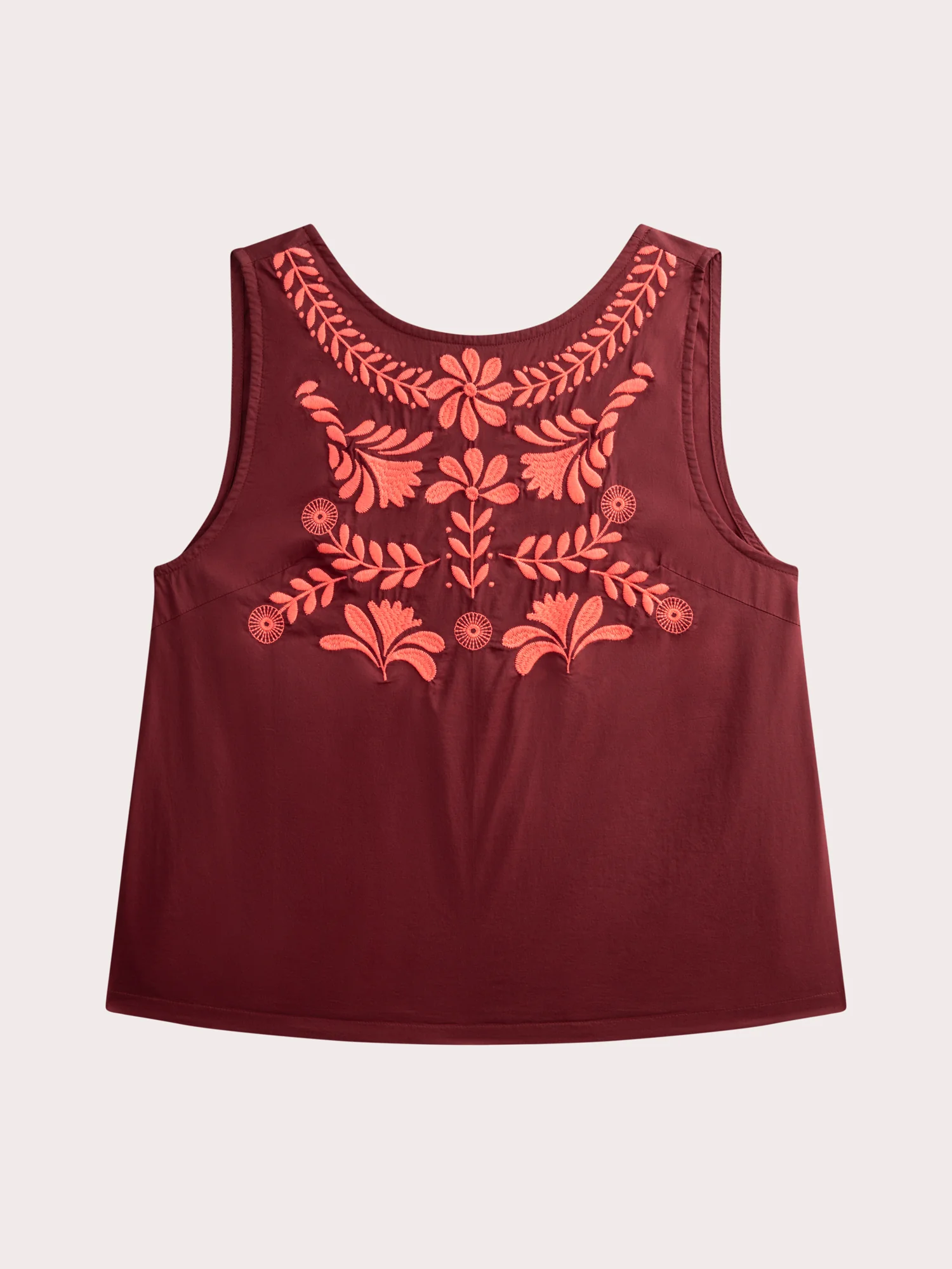 Top brodé en popeline pour femme