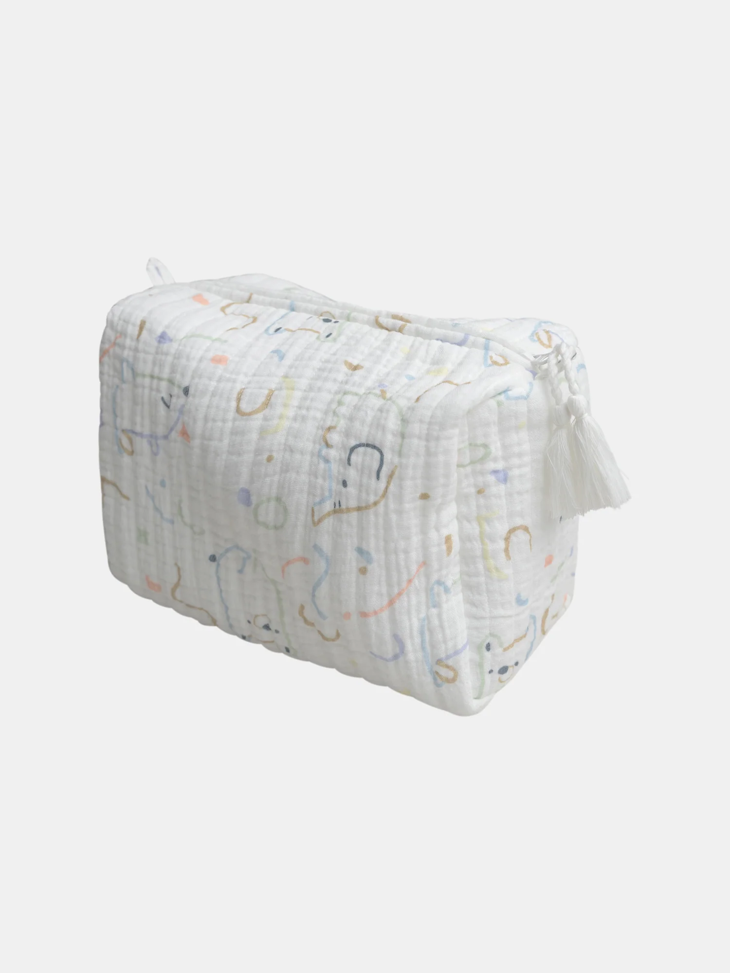 Trousse à imprimé fantaisie et pompon - Image 2