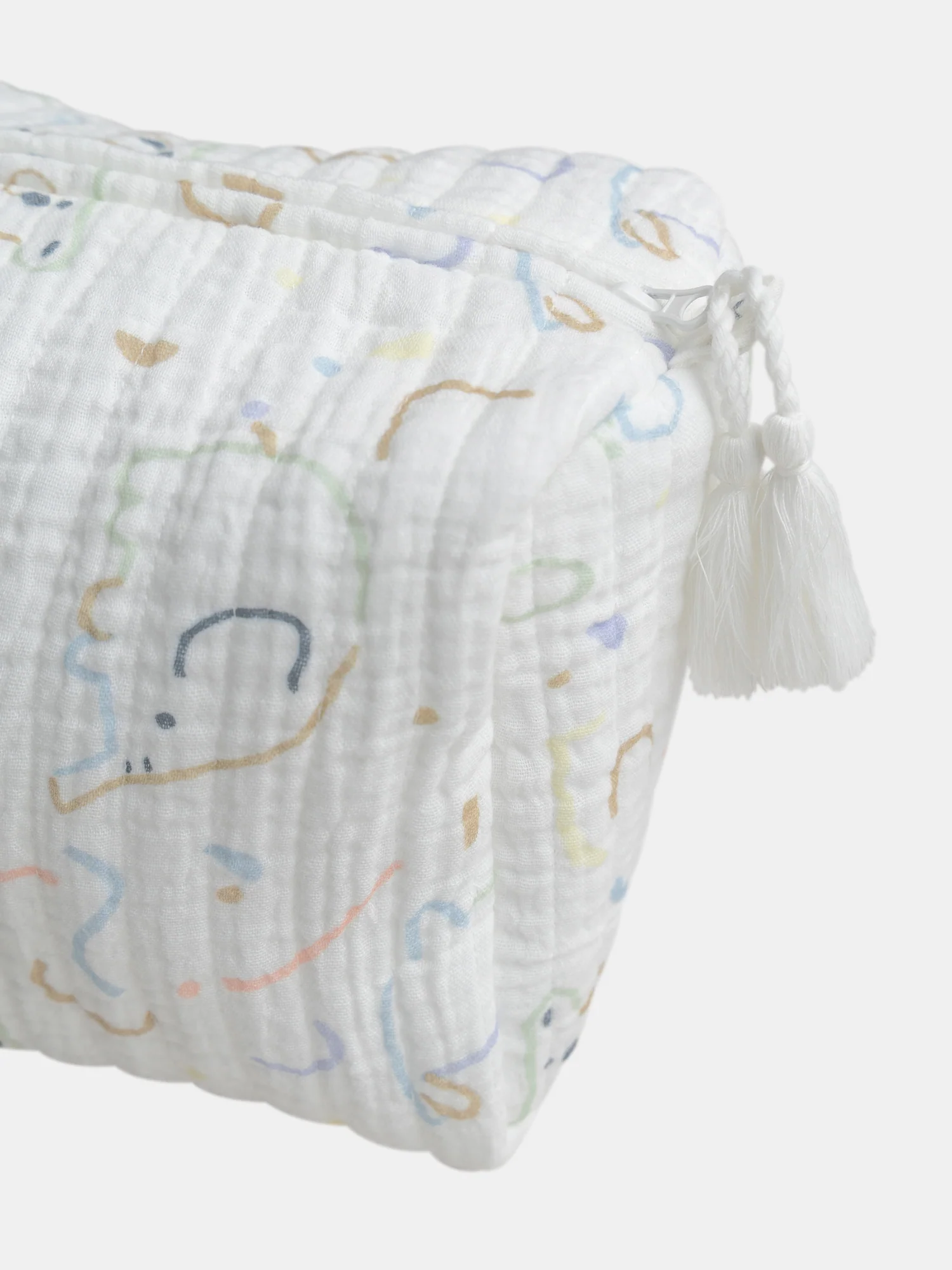 Trousse à imprimé fantaisie et pompon - Image 3