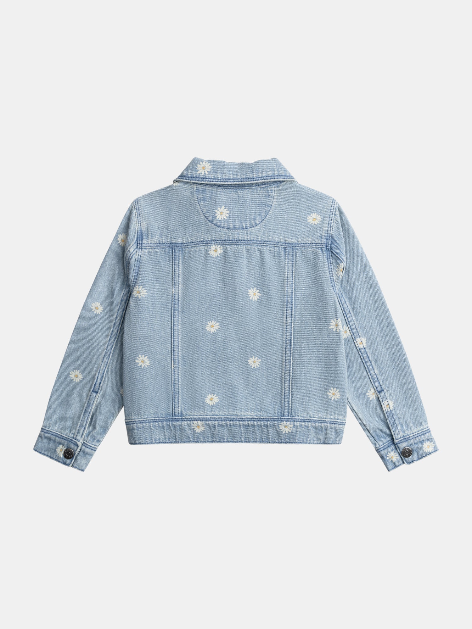 Veste en denim clair à broderies fleurs pour fille - Image 6