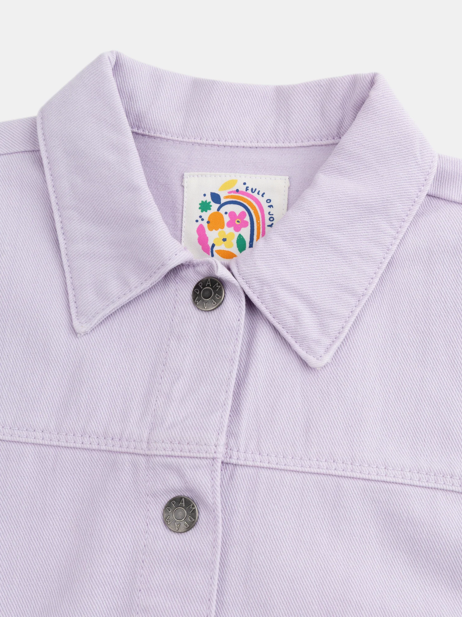 Veste violette à poches et broderies coeur pour fille - Image 5