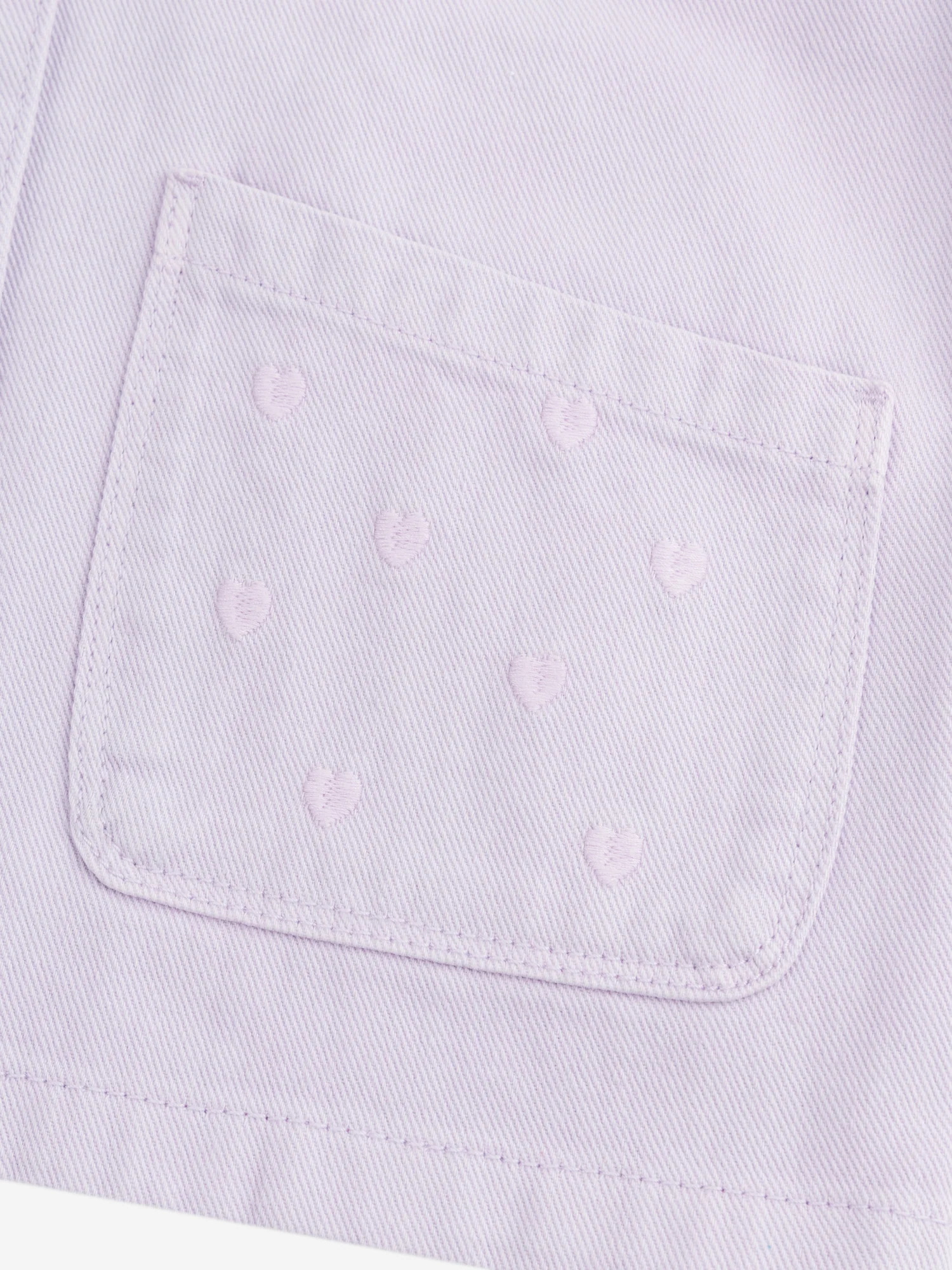 Veste violette à poches et broderies coeur pour fille - Image 6