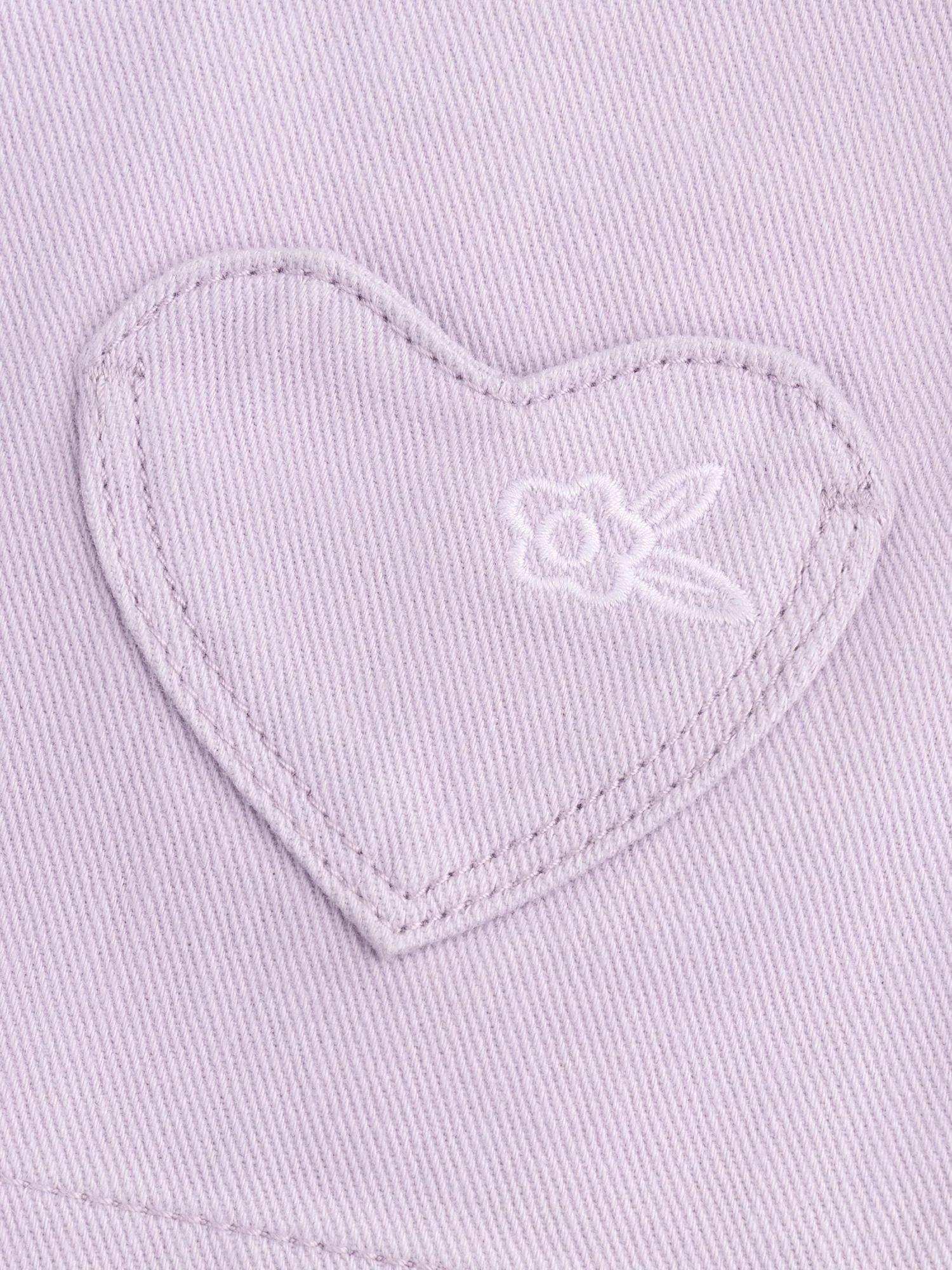 Veste rose parme en twill à poches cœurs pour bébé fille - Image 5