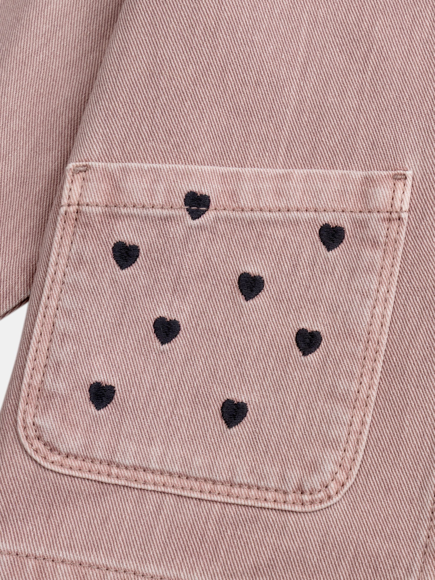 Veste rose à broderies cœur pour fille - Image 4