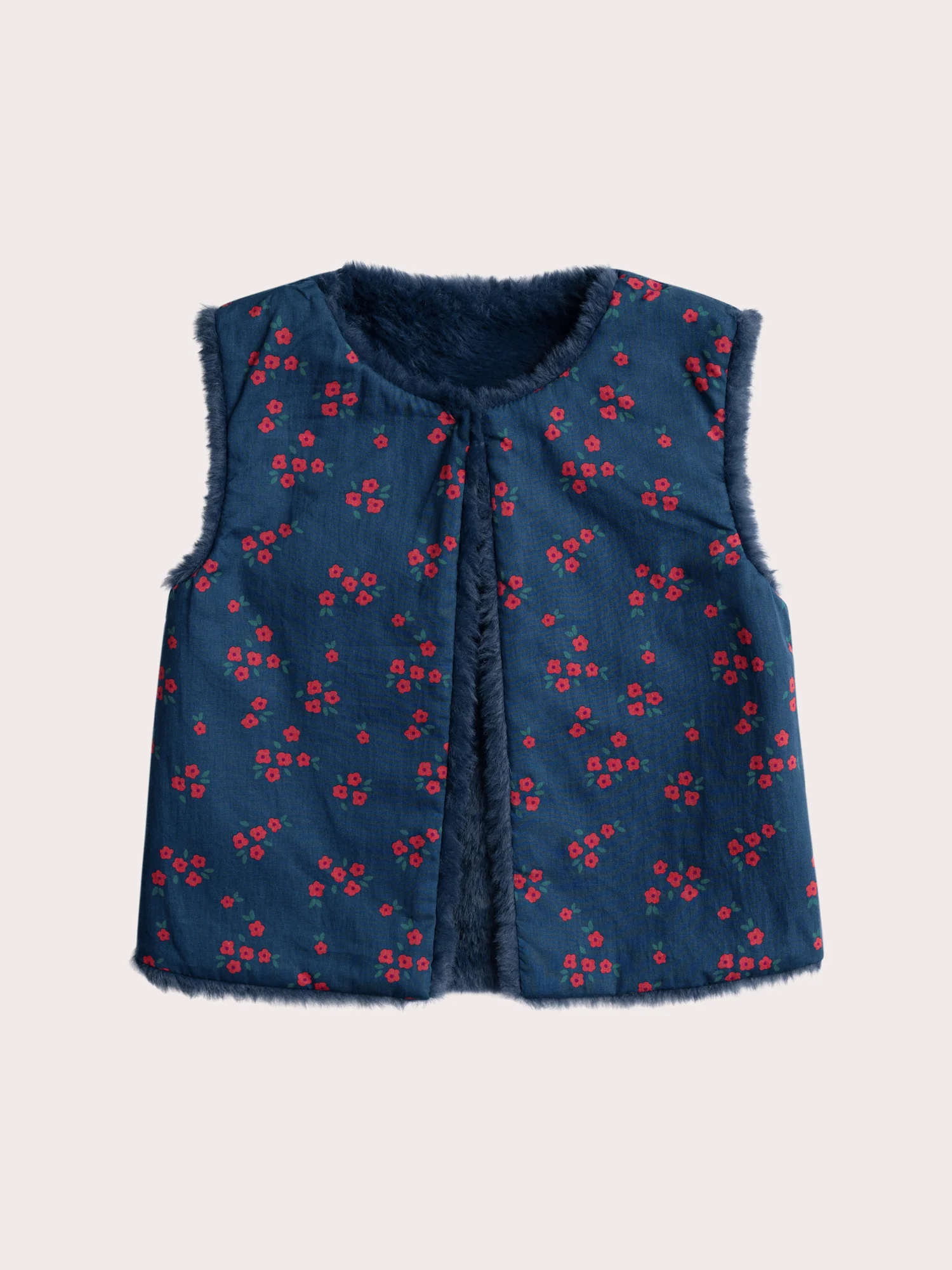 Veste sans manches brodée en fourrure synthétique - Image 4